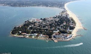 Aerial view of Sandbanks Poole Dorset